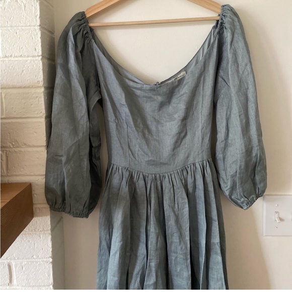 Kara Thoms Bellflower Dress in Chambray Linen- Size L - Picture 7 of 16